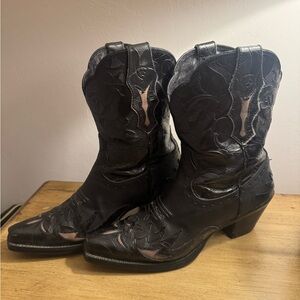Ariat Black Western Embroidered Leather Cowboy Boots